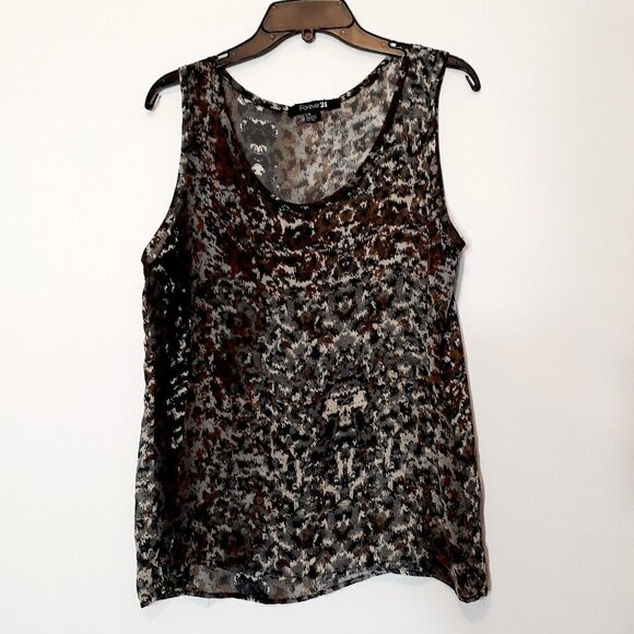 Forever 21 Tops - Forever 21 Sheer Chiffon Sleeveless Tank Top; Size Large